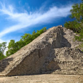 Mayan Nohoch Mul pyramid in Coba, Mexico